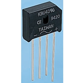 Vishay 整流用 ブリッジダイオード 単相 4A， 400V， 23.7 x 7.1 x 19.3mm， KBU4G-E4/51 VISHAY