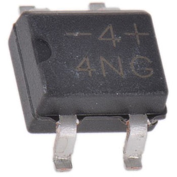 Vishay 整流用 ブリッジダイオード 単相 800mA， 400V， 4.95 x 4.1 x 2.7mm， MB4S-E3/45 VISHAY
