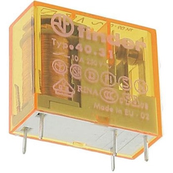 Finder パワーリレー 24V ac， 1c接点 基板実装タイプ FINDER