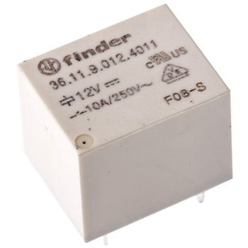 Finder パワーリレー 12V dc， 1c接点 基板実装タイプ FINDER