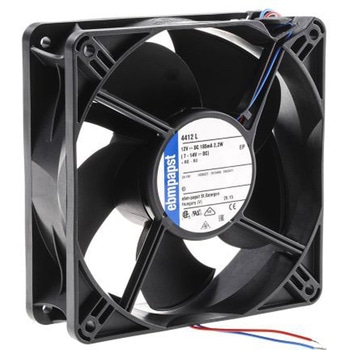 ebm-papst 軸流ファン 電源電圧：12 V dc， DC， 119 x 119 x 38mm， 4412L EBM PAPST