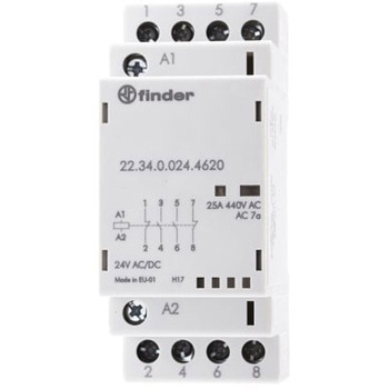 Finder 電磁接触器 24 V ac 4極 22 Seriesシリーズ， 22.34.0.024.4620 FINDER