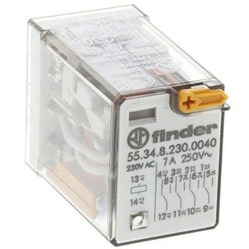 Finder パワーリレー 230V ac， 4c接点 プラグイン タイプ FINDER