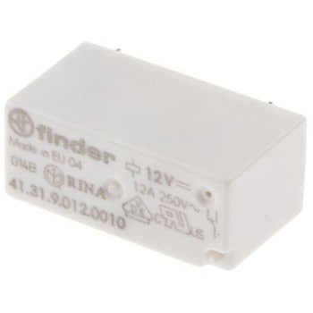 Finder パワーリレー 12V dc， 1c接点 基板実装タイプ FINDER