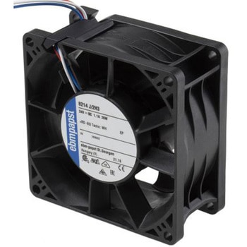 ebm-papst 軸流ファン 電源電圧：24 V dc， DC， 80 x 80 x 38mm， 8214J/2H3 EBM PAPST