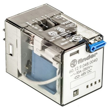 Finder パワーリレー 48V dc， 2c接点 プラグイン タイプ FINDER