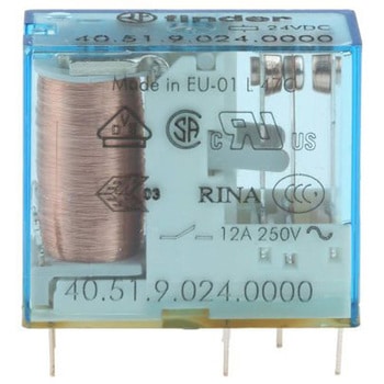 Finder パワーリレー 24V dc， 1c接点 基板実装タイプ FINDER