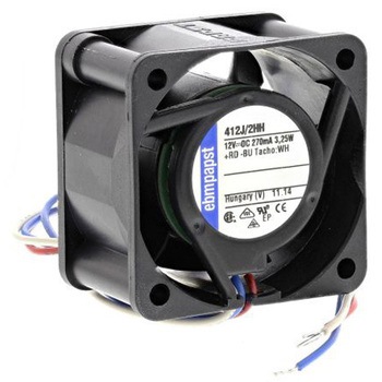 ebm-papst 軸流ファン 電源電圧：12 V dc， DC， 40 x 40 x 25mm， 412J/2HH EBM PAPST