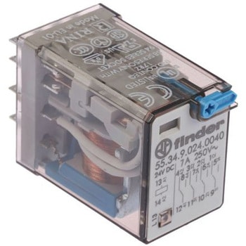 Finder パワーリレー 24V dc， 4c接点 プラグイン タイプ FINDER