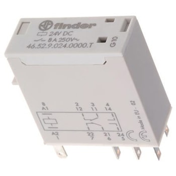 Finder パワーリレー 24V dc， 2c接点 プラグイン タイプ FINDER