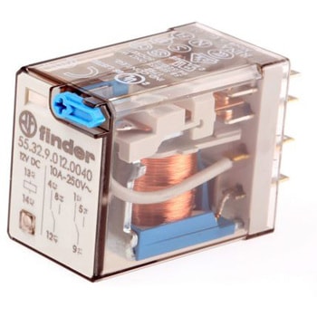 Finder パワーリレー 12V dc， 2c接点 プラグイン タイプ FINDER