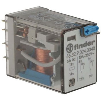 Finder パワーリレー 24V dc， 2c接点 プラグイン タイプ FINDER
