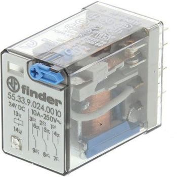 Finder パワーリレー 24V dc, 3c接点 プラグイン タイプ FINDER