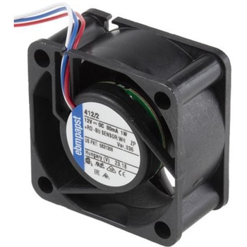 ebm-papst 軸流ファン 電源電圧：12 V dc， DC， 40 x 40 x 20mm， 412/2-036 EBM PAPST