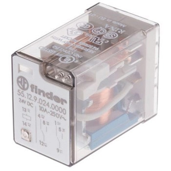 Finder パワーリレー 24V dc， 2c接点 基板実装タイプ FINDER