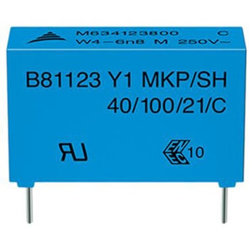 EPCOS フィルムコンデンサ，3 kV dc， 500 V ac，1nF，±20% EPCOS