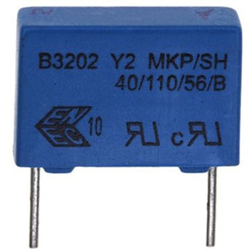 EPCOS フィルムコンデンサ，1.5 kV dc， 300 V ac，10nF，±20% EPCOS