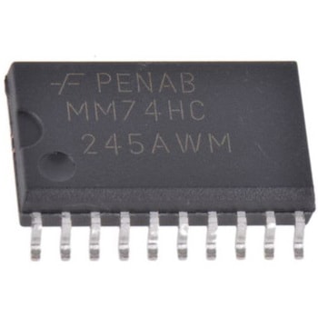 onsemi バストランシーバ 74HCシリーズ 8ビット， 非反転， 35mA， 2→ 6 V， 20-Pin SOIC onsemi