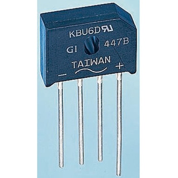 onsemi 整流用 ブリッジダイオード 単相 4A， 400V， 22.3 x 3.56 x 18.8mm， GBU4G - onsemi