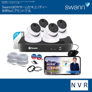 SWNVK-876804D Swann セキュリティカメラ 8CH 4K NVRレコーダー 2TB IP66仕様 屋外対応 防犯カメラ 4個セット  SWANN(スワン) 保証期間1年間 - 【通販モノタロウ】