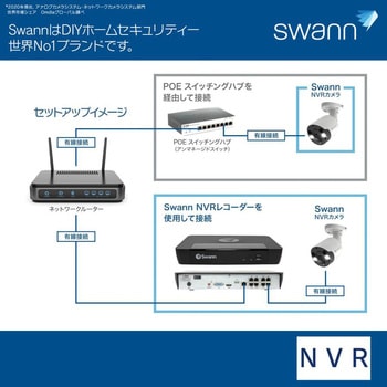 SWNVK-876804D Swann セキュリティカメラ 8CH 4K NVRレコーダー 2TB IP66仕様 屋外対応 防犯カメラ 4個セット  SWANN(スワン) 保証期間1年間 - 【通販モノタロウ】