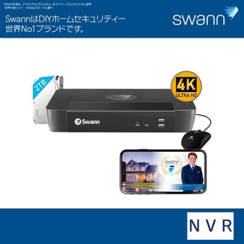 Swann セキュリティカメラ 8CH 4K NVRレコーダー 2TB H.265 屋外屋内 ネットワークカメラ用 単品 SWANN(スワン)