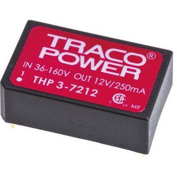 TRACOPOWER DC-DCコンバータ Vout：12V dc 36 → 160 V dc， 3W， THP 3-7212 TRACO POWER