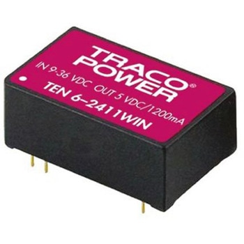 TRACOPOWER DC-DCコンバータ Vout：±5V dc 9 → 36 V dc， 6W， TEN 6-2421WIN TRACO POWER