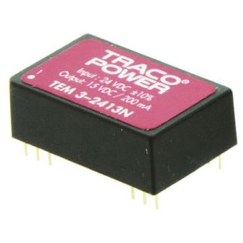TRACOPOWER DC-DCコンバータ Vout：15V dc 21.6 → 26.4 V dc， 3W， TEM 3-2413N TRACO POWER