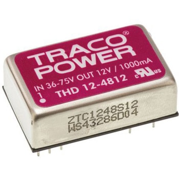 TRACOPOWER DC-DCコンバータ Vout：12V dc 36 → 75 V dc， 12W， THD 12-4812 TRACO POWER