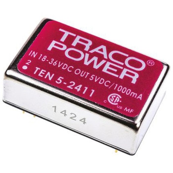 TRACOPOWER DC-DCコンバータ Vout：5V dc 18 → 36 V dc， 5W， TEN 5-2411 TRACO POWER