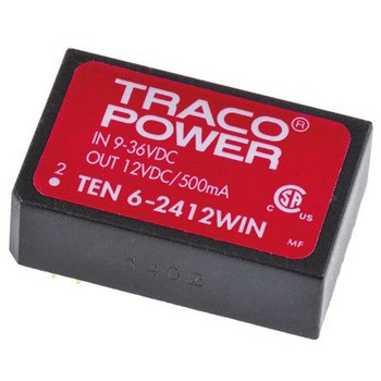 TRACOPOWER DC-DCコンバータ Vout：12V dc 9 → 36 V dc， 6W， TEN 6-2412WIN TRACO POWER
