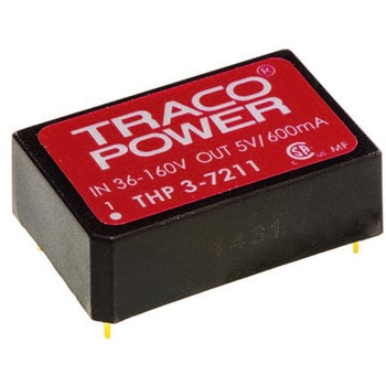 TRACOPOWER DC-DCコンバータ Vout：5V dc 36 → 160 V dc， 3W， THP 3-7211 TRACO POWER