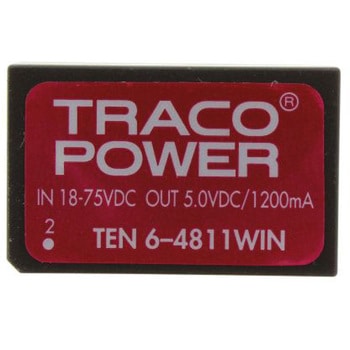 TRACOPOWER DC-DCコンバータ Vout：5V dc 18 → 75 V dc， 6W， TEN 6-4811WIN TRACO POWER