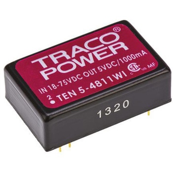 TRACOPOWER DC-DCコンバータ Vout：5V dc 18 → 75 V dc， 6W， TEN 5-4811WI TRACO POWER