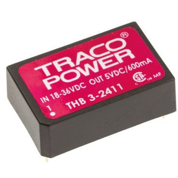 TRACOPOWER DC-DCコンバータ Vout：5V dc 18 → 36 V dc， 3W， THB 3-2411 TRACO POWER