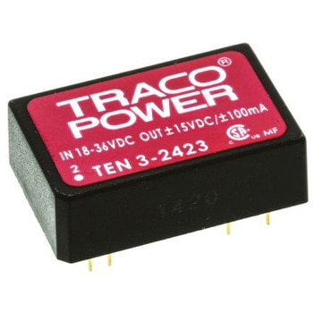 TRACOPOWER DC-DCコンバータ Vout：±15V dc 18 → 36 V dc， 3W， TEN 3-2423 TRACO POWER