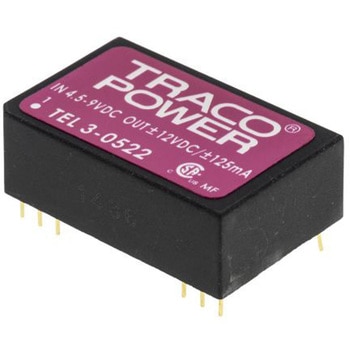 TRACOPOWER DC-DCコンバータ Vout：±12V dc 4.5 → 9 V dc， 3W， TEL 3-0522 TRACO POWER