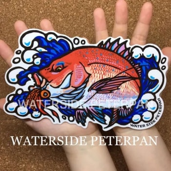 BITEマダイ BIGお魚 ステッカー 1枚(1枚) WATER SIDE PETERPAN