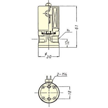 PTFE2方メス電磁弁 FSS F-2363シリーズ フロン工業
