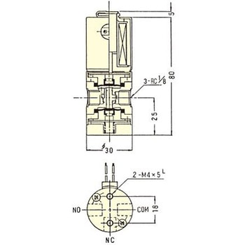 PTFE3方メス電磁弁FSS F-2368シリーズ フロン工業