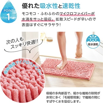 マイクロファイバー吸水速乾バスマット アイメディア