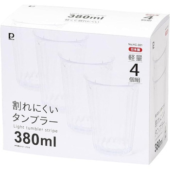 割れにくいPCタンブラー ストライプ 4個組 パール金属