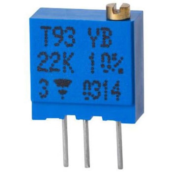 Vishay 半固定抵抗器(トリマポテンショメータ) 100kΩ スルーホール 21 (電気的)、23 (機械的)回転型 T93YB104KT20 VISHAY