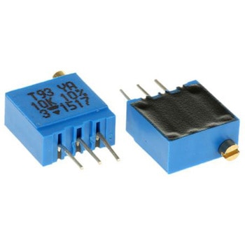 Vishay 半固定抵抗器(トリマポテンショメータ) 10kΩ スルーホール 21回転(電気的)、23回転(機械的)回転型 T93YA103KT20 VISHAY