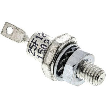 Vishay 回復整流器 整流ダイオード， スタッドカソード， 25A， 1200V ねじ取り付け， 2-Pin DO-4 シリコンジャンクション 1.3V VISHAY