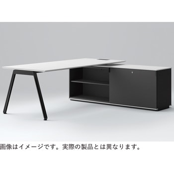 アフィーノ マネジメントデスク 平机 W1800 クレテンザ脚 アルミ塗装脚 スライド引戸型 左用<配送時組立サービス付> イトーキ