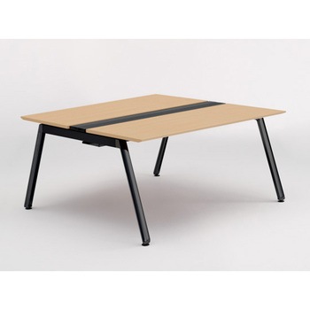 アフィーノ ワークベンチ 両面タイプ 単独型 アルミ塗装脚 W1500×D1400<配送時組立サービス付> イトーキ