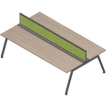 アフィーノ ワークベンチ両面タイプ用 机上フロントパネル 机上H320 (不織布FY) W1400<配送時組立サービス付> イトーキ