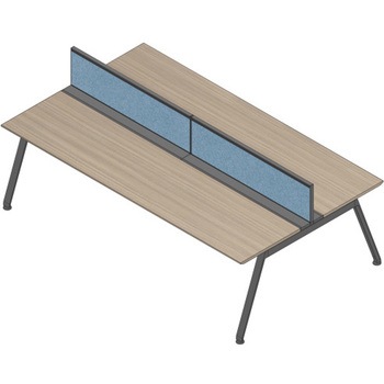 アフィーノ ワークベンチ両面タイプ用 机上フロントパネル 机上H320 (不織布FY) W2800<配送時組立サービス付> - イトーキ